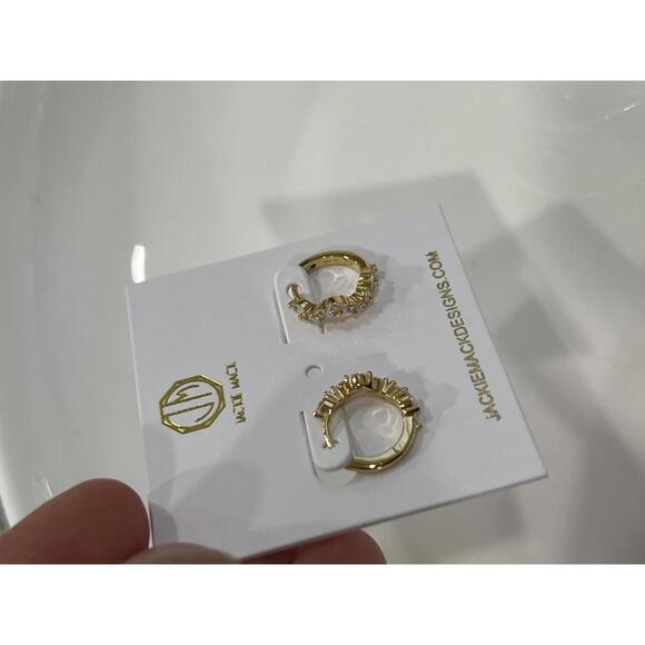 Jackie Mack 18k Gold Arctic Huggie Earrings - Picture 3 of 4